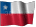 Small animated Chilean flag graphic for a white background